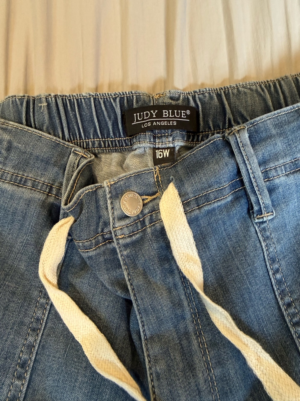 Judy Blue High Waist Pull On Jogger Jeans JB88496 Size 16W Pockets Drawstring - Picture 4 of 7